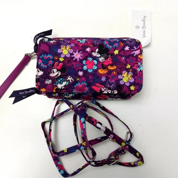 Vera Bradley Disney Sweet Flirty Floral All In One Crossbody Wallet NWT